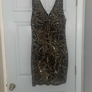 Sequin black and gold dress from Forever 21.